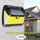 163 LED Solar Motion Sensor Wall Lamp Waterproof Outdoor Safety 3 Sided Lights