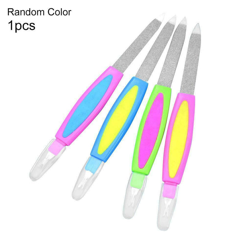 2-in-1 Nail File Cuticle Trimmer Pusher Callus Remover Double-Sided File