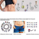 15Pcs Professional Piercing Kit Stainless Steel Double CZ Belly Navel Ring