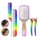 4 Piece Set Rainbow Hair Comb Barber Comb Salon Hair Comb Rainbow Rat Tail Comb