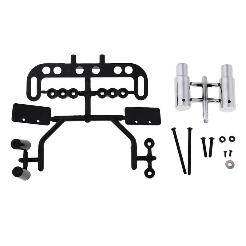 1/10 RC Racing Drift Car Accessories - Double Tip Pipes with License Bracket