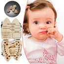 Wood Baby Tooth Box Kid Umbilical Lanugo Keepsakes Storage Case English-Typ
