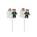 24pcs Wedding Cake Topper Bridegroom Bride Cupcake Toppers Wedding Decorat â„–[