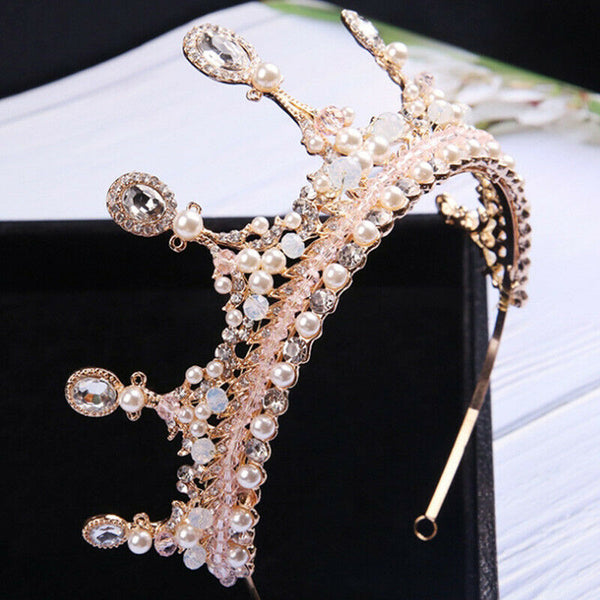 Baroque Crystal Rhinestone Wedding Crown Headband Bridal Tiara Party Queen G Kw