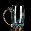 Beauty And Novelty Enamel Coffee Cup Mug Flower Tea Glass Cups For Hot And