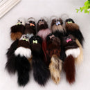 Fashion fox Pompon Keychain Animal Mouse Key Chain Car Hanging*Key Ring ES