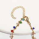 Women Colorful Crystal Ankle Bracelet Anklet Adjustable Chain Foot Beach Jewelry