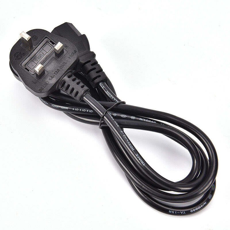 1.5m Long IEC Kettle Lead Power Cable 3 Pin UK Plug PC Monitor TV C13 Cord  3C