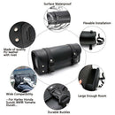 Motorcycle Fork Bag, Waterproof Motorbike Handlebar Bag Pu Leather Saddleba