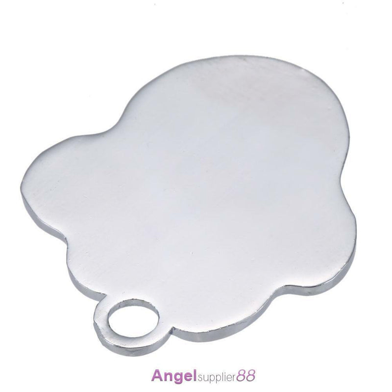Stainless Steel Glitter Custom Pet Dog Tag Engraved Feet Card(Blue)