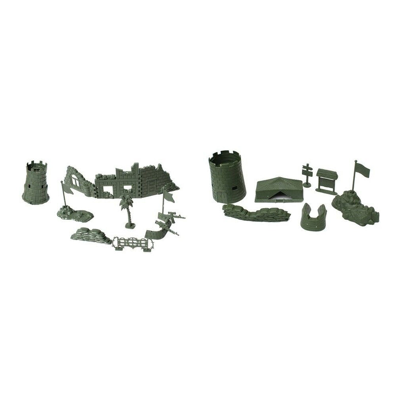 14Pcs Plastic Military Army Base of Blockhouse Sandbag Blindage Playset Arm