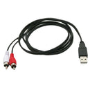USB Portable A Male To 2X RCA Male Cable AV Cable PC Audio / Video Auxiliary