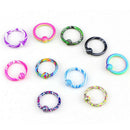 10X Body Piercing Round Captive Bead Nose Ring Hoop Stud Gauge Women Jewelry 3C