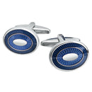 Blue Oval Shape Cufflinks Tuxedo Set for Men Coat Clothes Sleeve Accessories