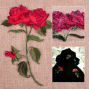 DIY Red Rose Flower Embroidered Applique Iron Sew on Patch Dress Jeans Badge 7"