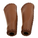 1 Pair Premium Mountain Bike Handlebar Leather Grips, 14cm x 5cm Handle Bar