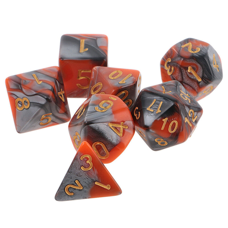 2 Set/ 14pcs 1.6cm/0.62'' Polyhedral Dice D12 D10 D8 D6 D4 TRPG Accessories