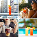 Multicolor Colorful Stainless Steel Straws 10.5 Inch 8.5 Inch Reusable Rain X1Z9