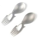 Outdoor Camping Picnic Stainless Steel Fork Spoon Tableware Ultralight Useful FT