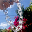 Transparent Necklace Women Bead Chain Female Symbol Girl Choker Punk Rock St Ew
