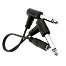 Black 3.5mm 1/8inch Stereo Female to 2x 6.35mm 1/4" Mono Male Y Splitter Cable