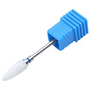 White Ceramic Flame Bit for Hard Gel & Acrylic Nail Art Electric Manicure D