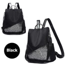Multifunction Anti-theft Backpacks Women Shoulder Top-handle Bags (Black)