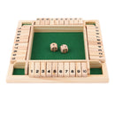 Family Board Game Shut the Box Game 4 Sided 10 Number Wooden Board Game