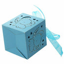 10pcs Elephant Hollow Carriage Favors Box Gifts Candy Boxes With Ribbon Bab