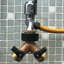 2 Way Garden Hose Brass Y Splitter Heavy Duty Water Valve Connector Tap Adapter
