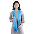 Soft Zipper Pocket Loop Scarf Women Autumn Winter Warm Blue O Ring Scarves