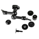 7" Black New Adjustable  Arm With 1/4" Monitor Holder Adapter Universal
