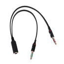 1 Female to 2 3.5mm Male Plug Y Splitter Stereo Mic Audio Adapter Cable