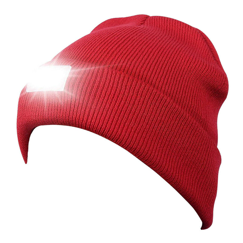 2Pcs Soft LED Beanie Camping Hiking Knitted Hat Lighted Knit Cap for Women Men