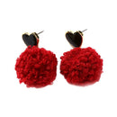 Fashion Women Lover Heart Ball Dangle Ear Stud Geometric Earrings Jewelry