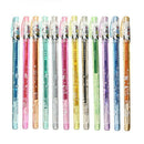 1Set 12 1.0mm colors Glitter Gel Pens for Crafts Scrapbooking DIY Gift Card P4V8