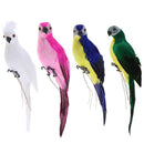 4PCS Parrot Statue Ornament Tree Standing Animal Sculpture Home Decor 35cm