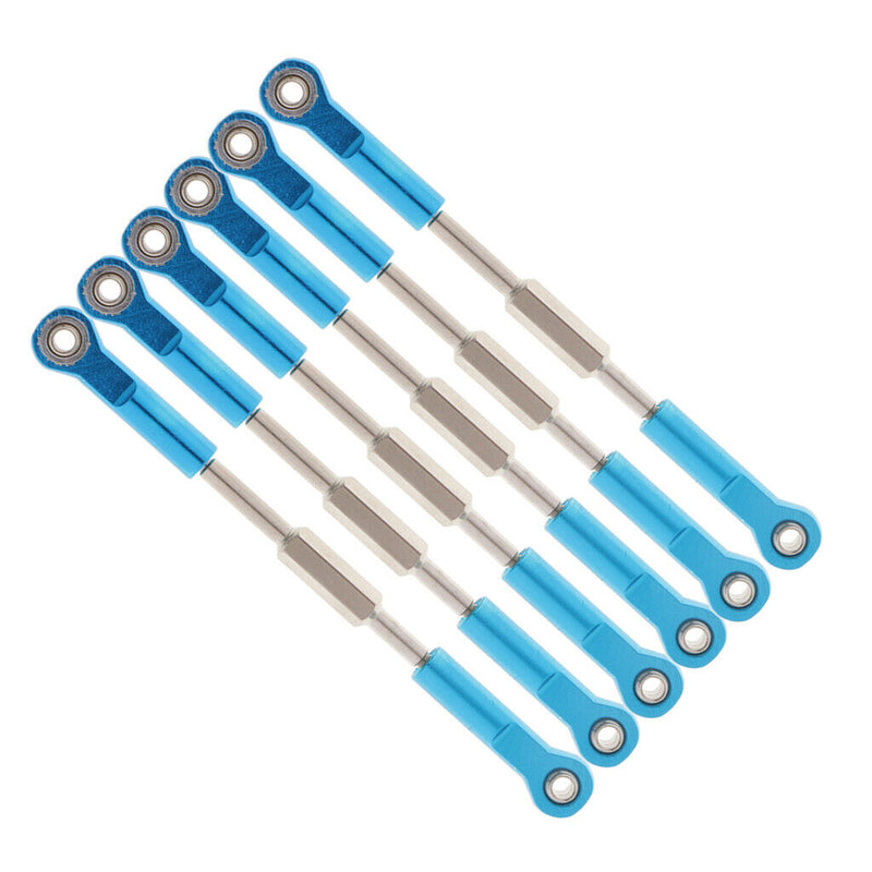 6PCS Adjustable Steering Linkage Pulling Rod 96-114mm for 1/10 RC Car Truck