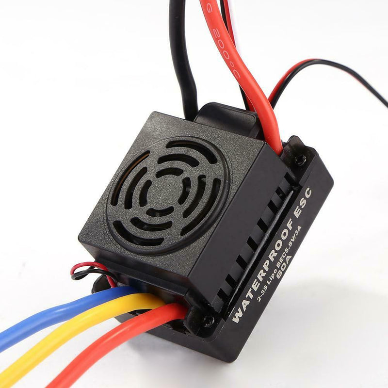 60A Waterproof Brushless Motor Speed Controller Sensorless ESC (Black)