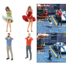 4x 1:64 Scale Mini Boys Girls People Shooting Street Layout Diorama Decor
