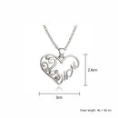 Fashion Rhinestone Necklace Heart Shape Pendant Women Valentine Day Gift A