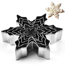 5PCS Snowflake Stainless Steel Cookie Cutter Biscuit Pastry Mold Cake Decor JR