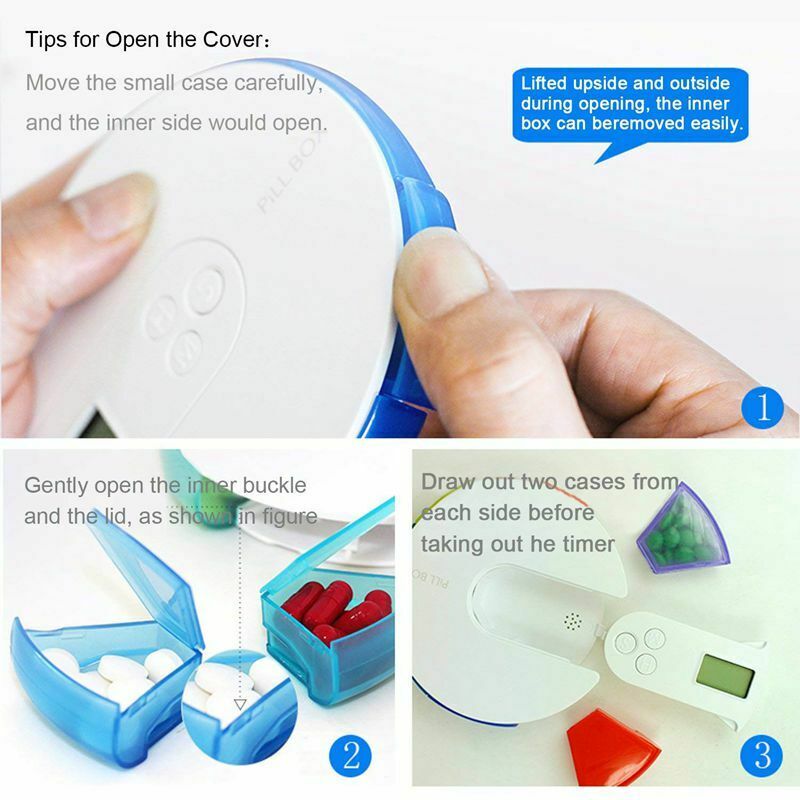 7 Day Pill Box Alarm-DIY Digital Small Pocket Pill Organizer Timer,Travel P P9I7