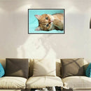 5D Diy Diamond Painting Cat Partial round Diamond Embroidery Cross Stitch l E4T5