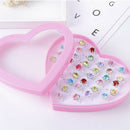 36pcs Crystal Adjustable Rings Kids Child Girls Diamate Costume Ring Jewellery
