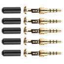 5x Replacement TRRS Male Plug 4 Pole 1/8inch 3.5mm Solder Type DIY Audio Cable