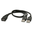 USB 2.0 A Male To 2 Dual USB Female Jack Y Splitter Hub Power Cord Adapter RYY5