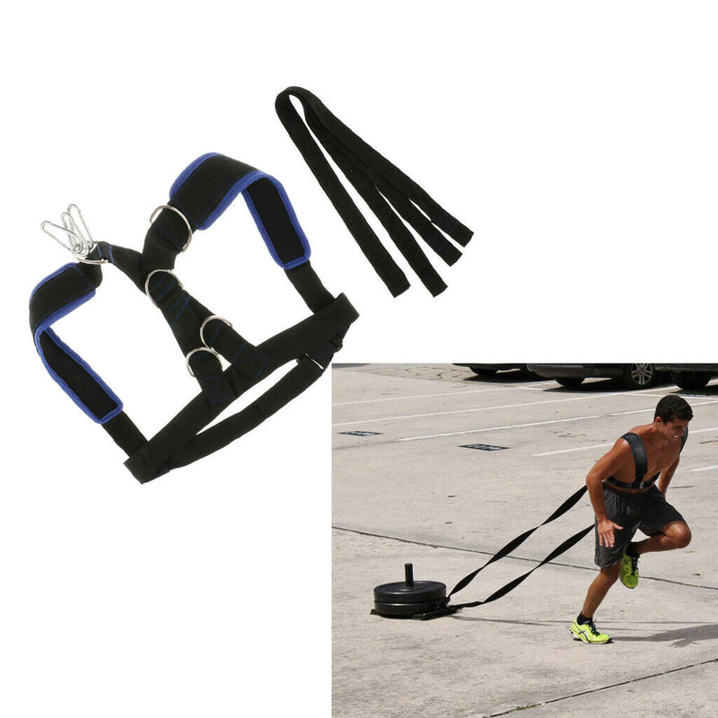 Heavy Duty Sled Harness Vest Fitness Resistance Training Speed Exercise Shoulder