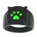 Rings Cartoon Green Cat Dog Claw Foot Ring V9C2