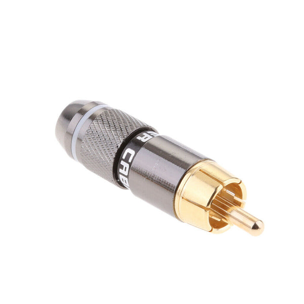 High Quality 2 x RCA Male Plug Non Solder Audio Video Locking Connector